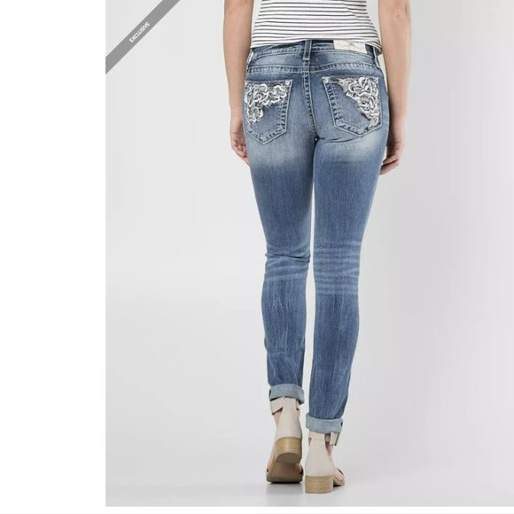 MISS ME Mid-Rise Easy Skinny Women's Blue Jeans Sz 28 - Picture 1 of 13